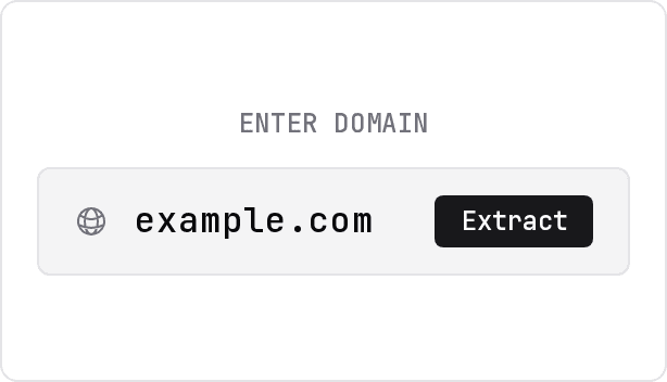 A domain typed into the extractor input, scheme optional.
